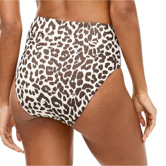 J Crew French Cross back High Cut Waist Bikini in Leopard Size XS NWT
